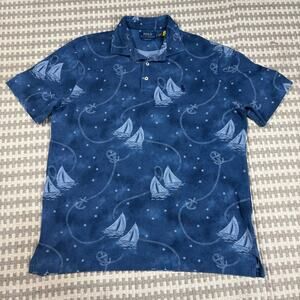 Polo Ralph Lauren Men's Classic Fit Nautical Sailboat and Anchor Polo Shirt Sz L